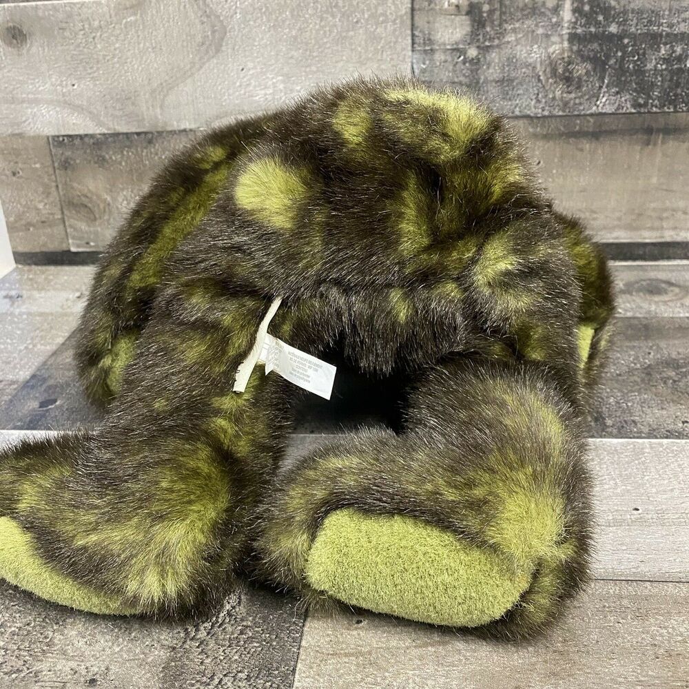 Pottery Barn Sitting Yarn Nose Teddy Bear Green Plush Stuffed Animal - Picture 6 of 8